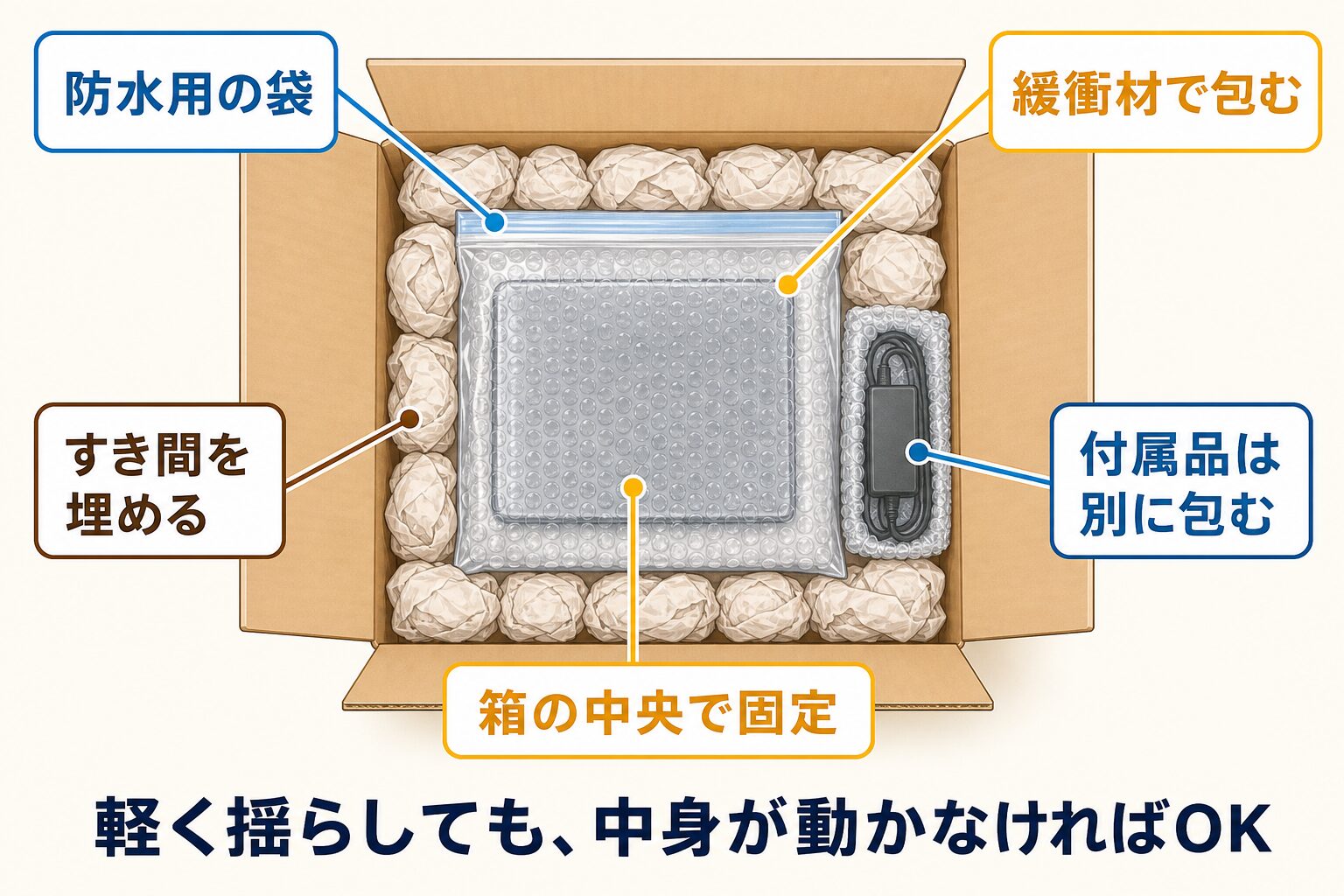 ノートパソコンを安全に梱包する5つの手順