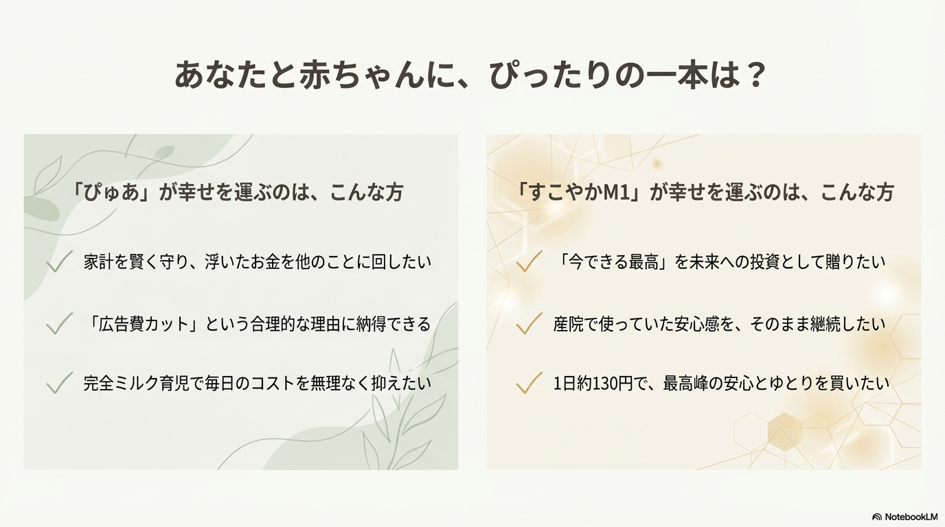 【結論】あなたと赤ちゃんにぴったりの1本はどっち?